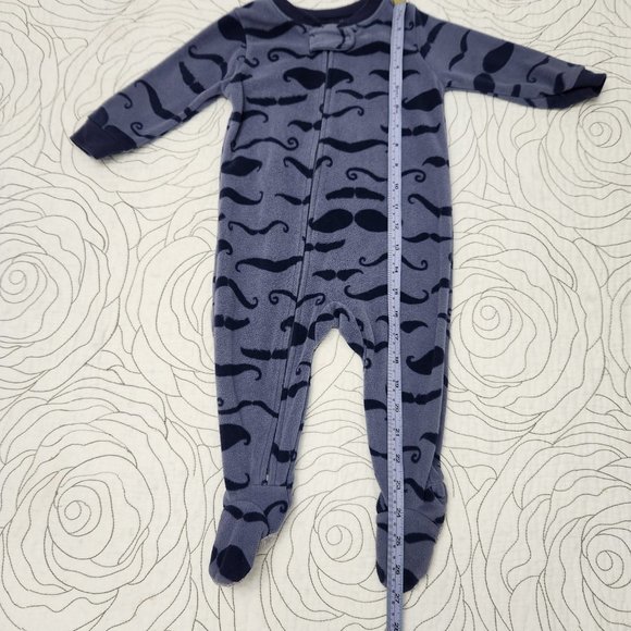FREE W/ BUNDLE [12M] "Moustache" Patterned Carter's Footie PJs - Picture 6 of 7